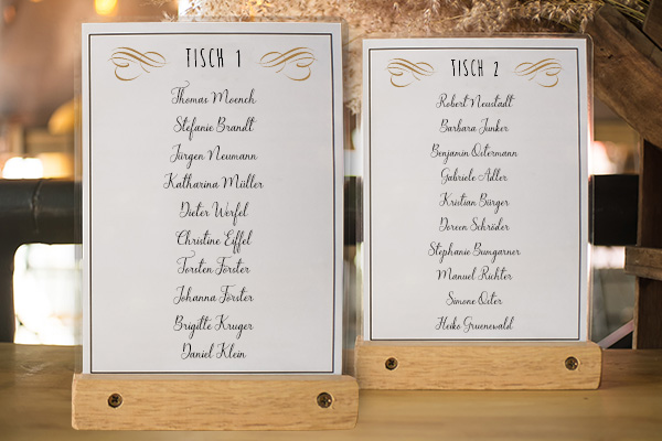 Tischkarten für die Hochzeit