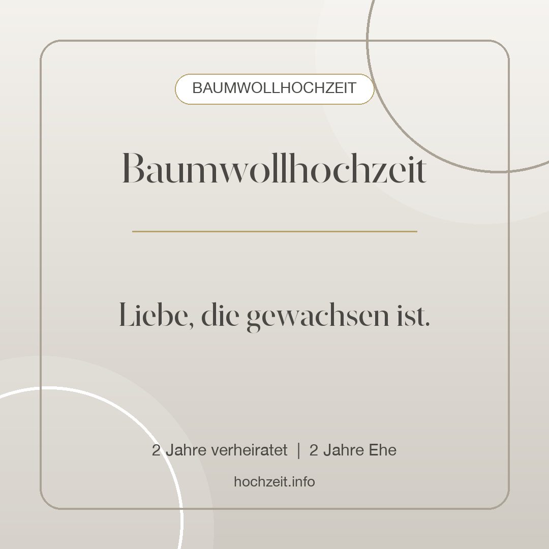 Baumwollhochzeit Bild: Baumwollhochzeit - 2 Jahre verheiratet, 2 Jahre Ehe