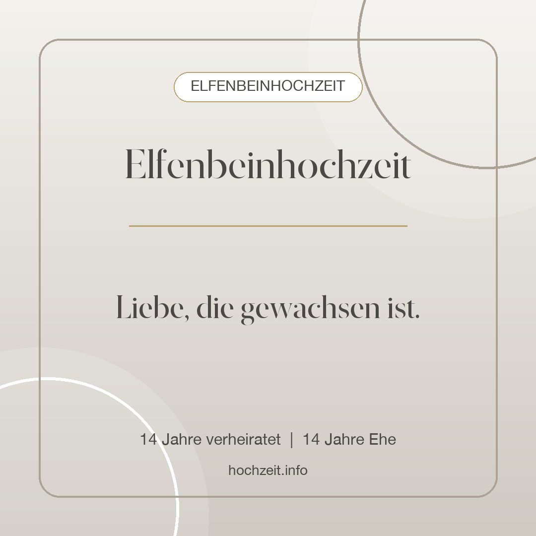 Elfenbeinhochzeit Bild: Elfenbeinhochzeit - 14 Jahre verheiratet, 14 Jahre Ehe