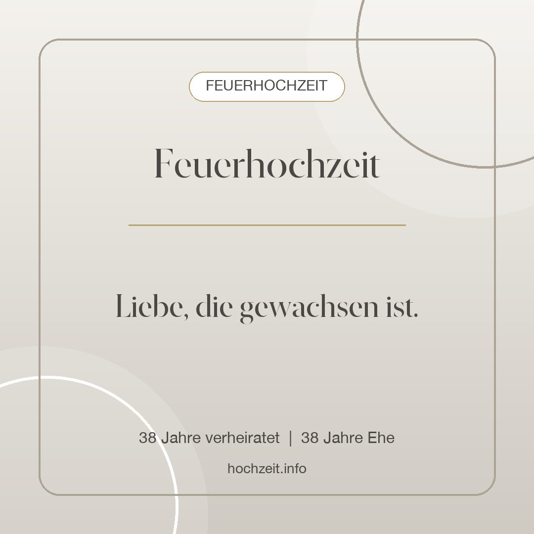 Feuerhochzeit Bild: Feuerhochzeit - 38 Jahre verheiratet, 38 Jahre Ehe