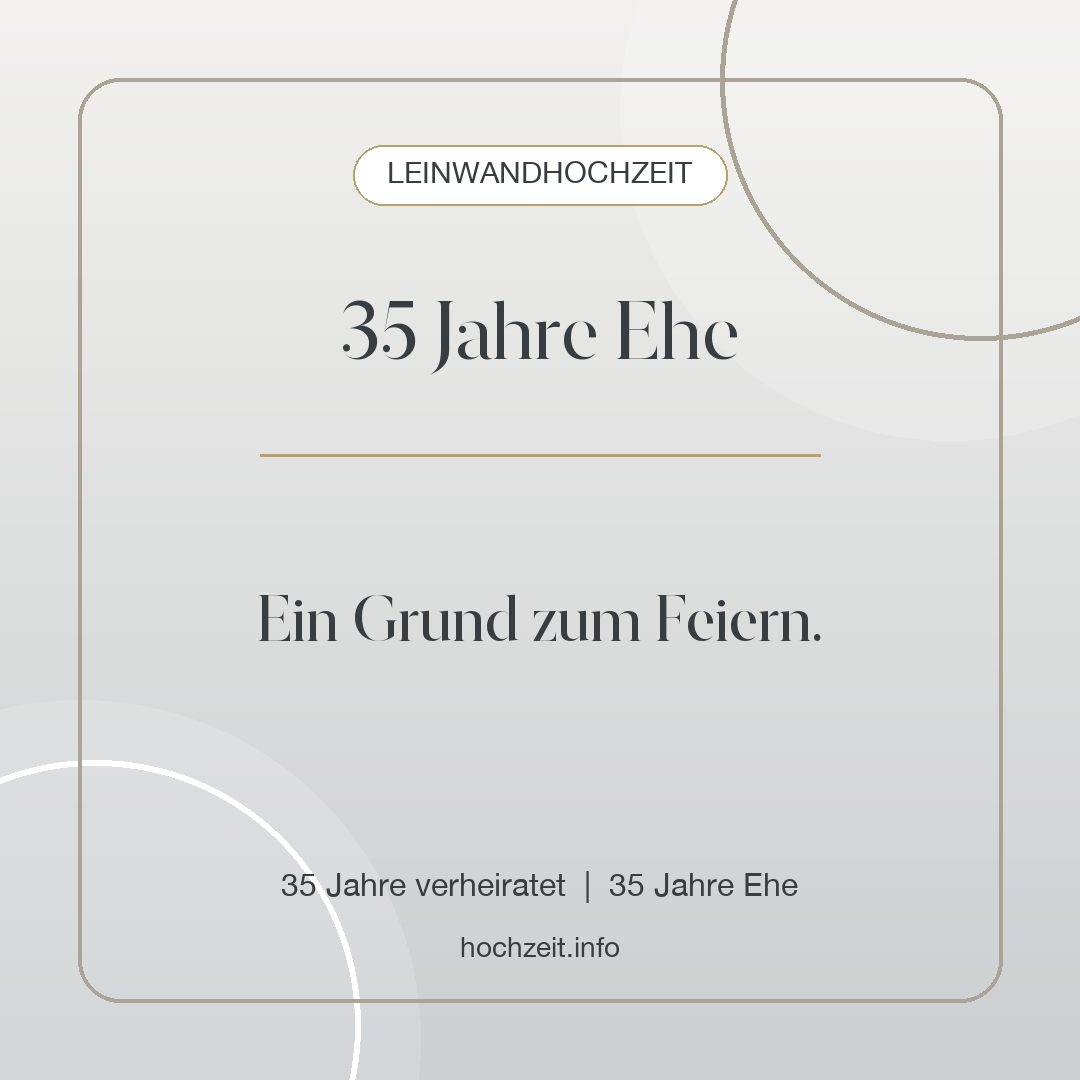 Leinwandhochzeit Bild: 35 Jahre Ehe - 35 Jahre verheiratet, 35 Jahre Ehe