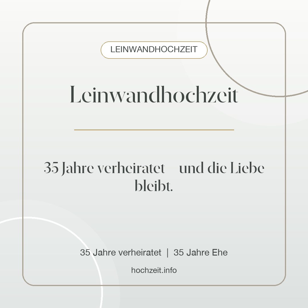 Leinwandhochzeit Bild: Leinwandhochzeit - 35 Jahre verheiratet, 35 Jahre Ehe