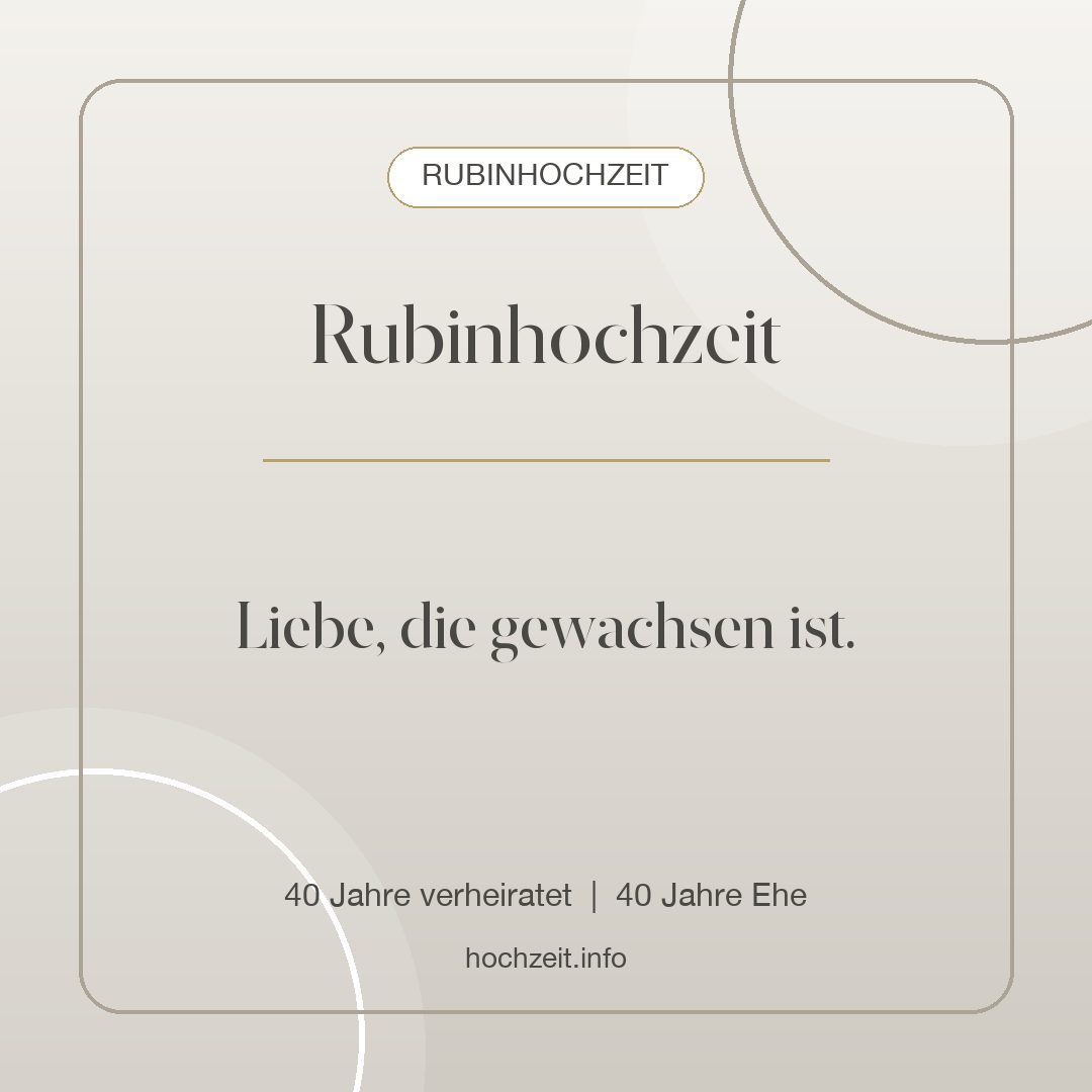 Rubinhochzeit Bild: Rubinhochzeit - 40 Jahre verheiratet, 40 Jahre Ehe