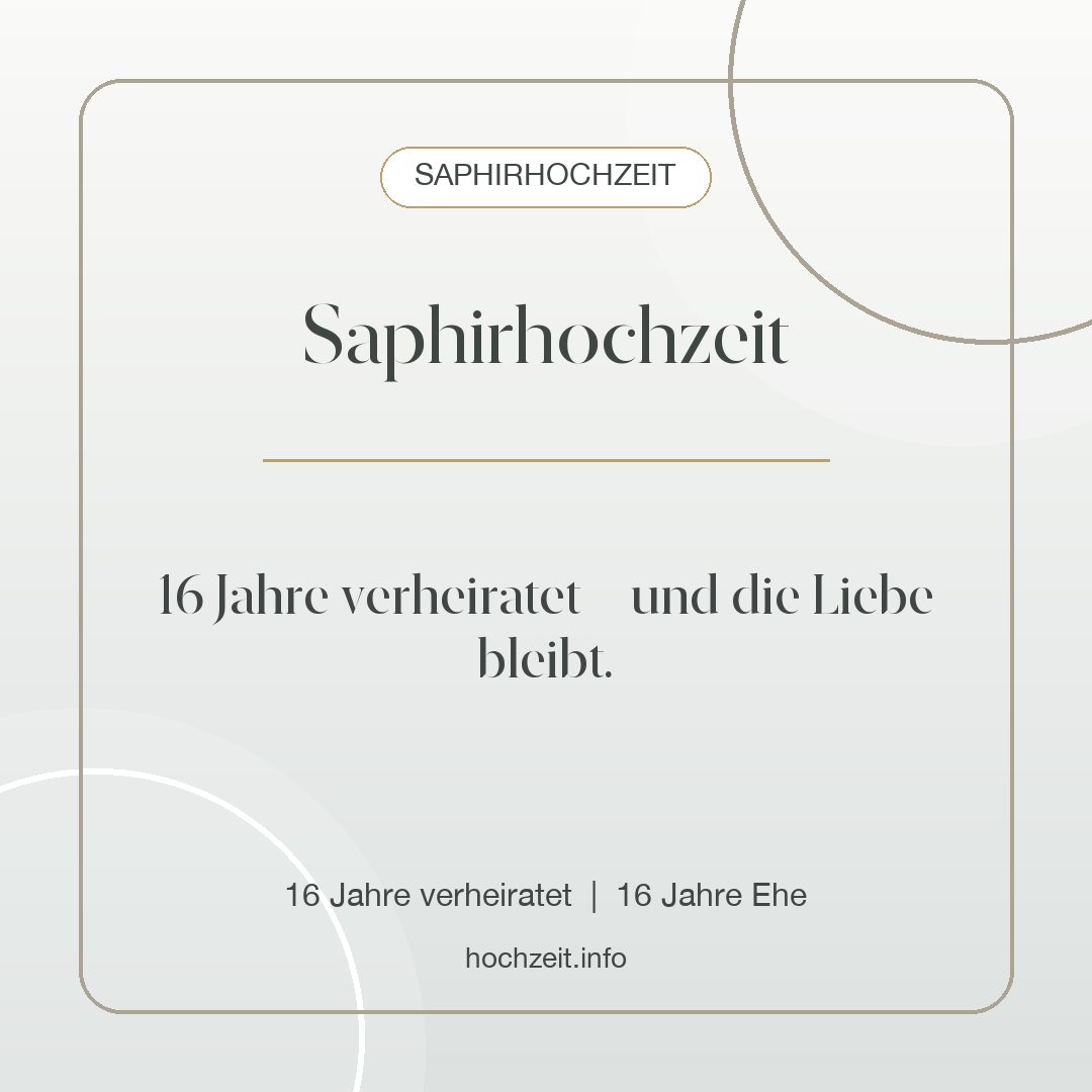 Saphirhochzeit Bild: Saphirhochzeit - 16 Jahre verheiratet, 16 Jahre Ehe