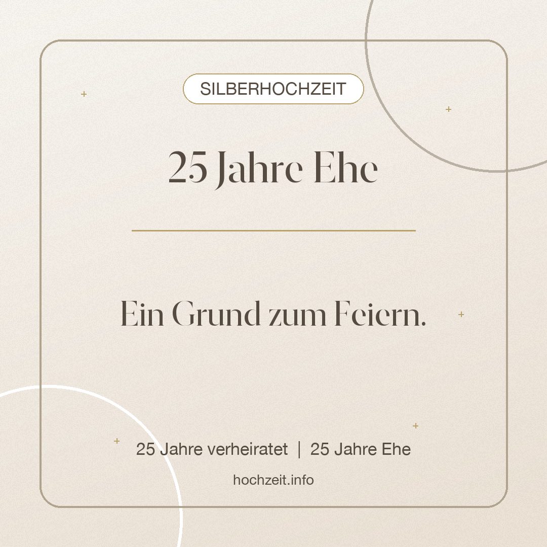 Kurzes Silberhochzeit Bild - 25 Jahre Ehe feiern