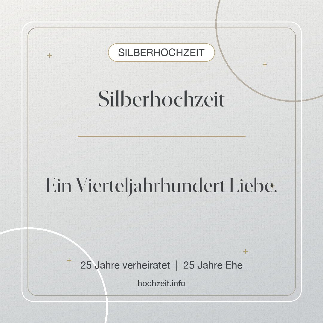 Elegantes Silberhochzeit Bild - ein Vierteljahrhundert Liebe