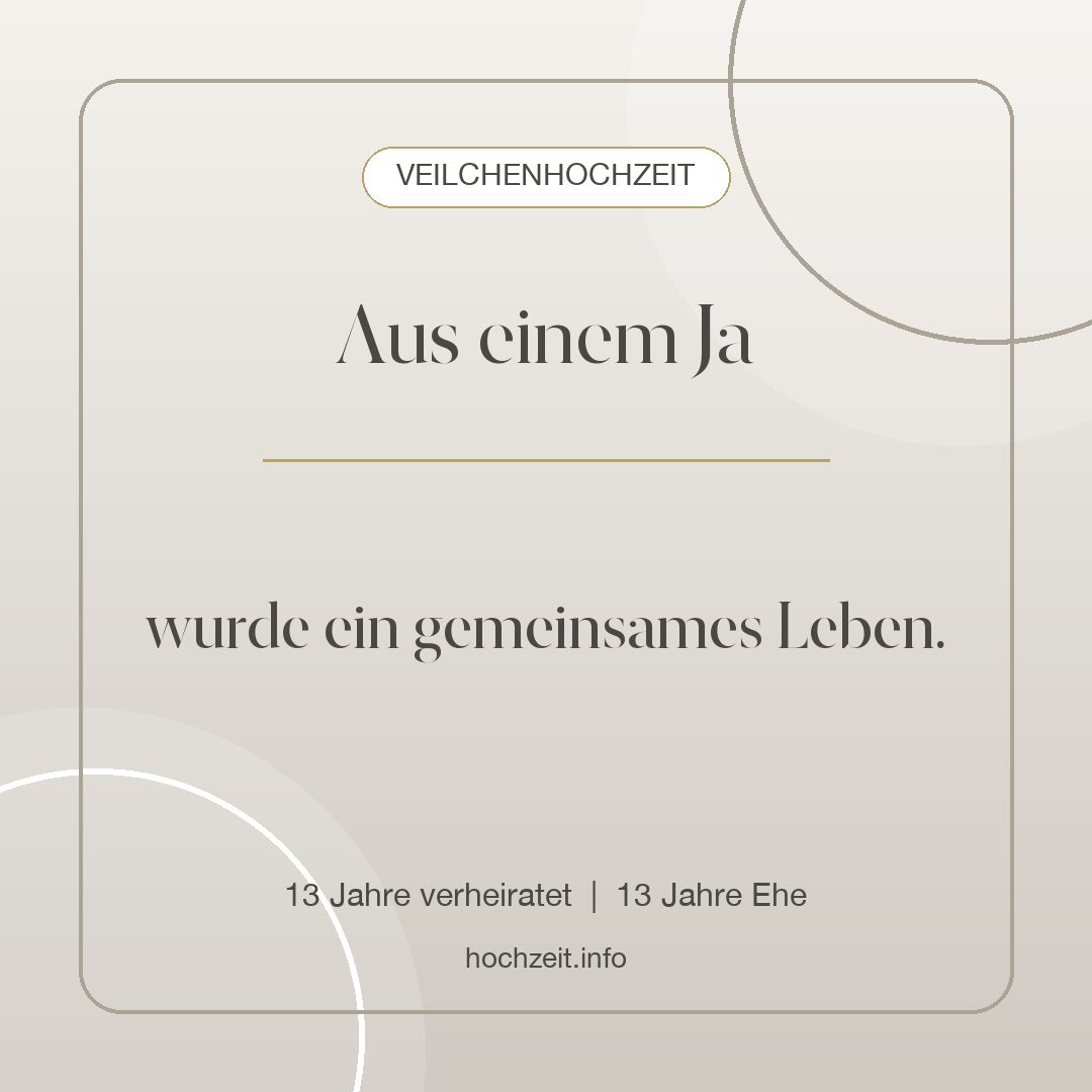Veilchenhochzeit Bild: Aus einem Ja - 13 Jahre verheiratet, 13 Jahre Ehe