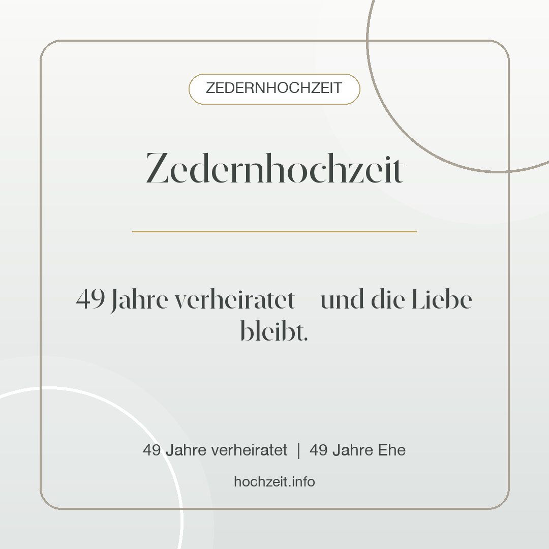 Zedernhochzeit Bild: Zedernhochzeit - 49 Jahre verheiratet, 49 Jahre Ehe